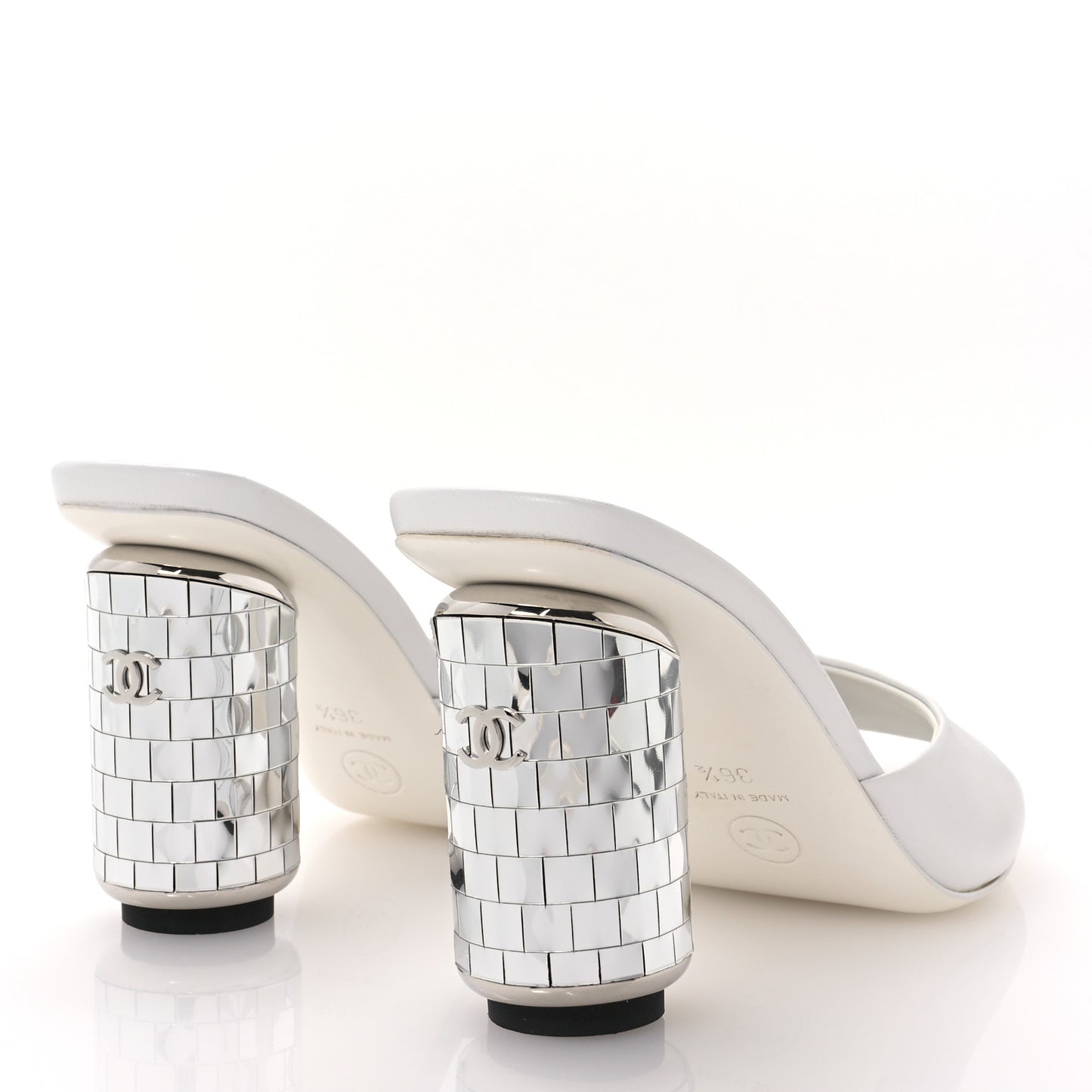 Lambskin Mirror Mules 36.5 White