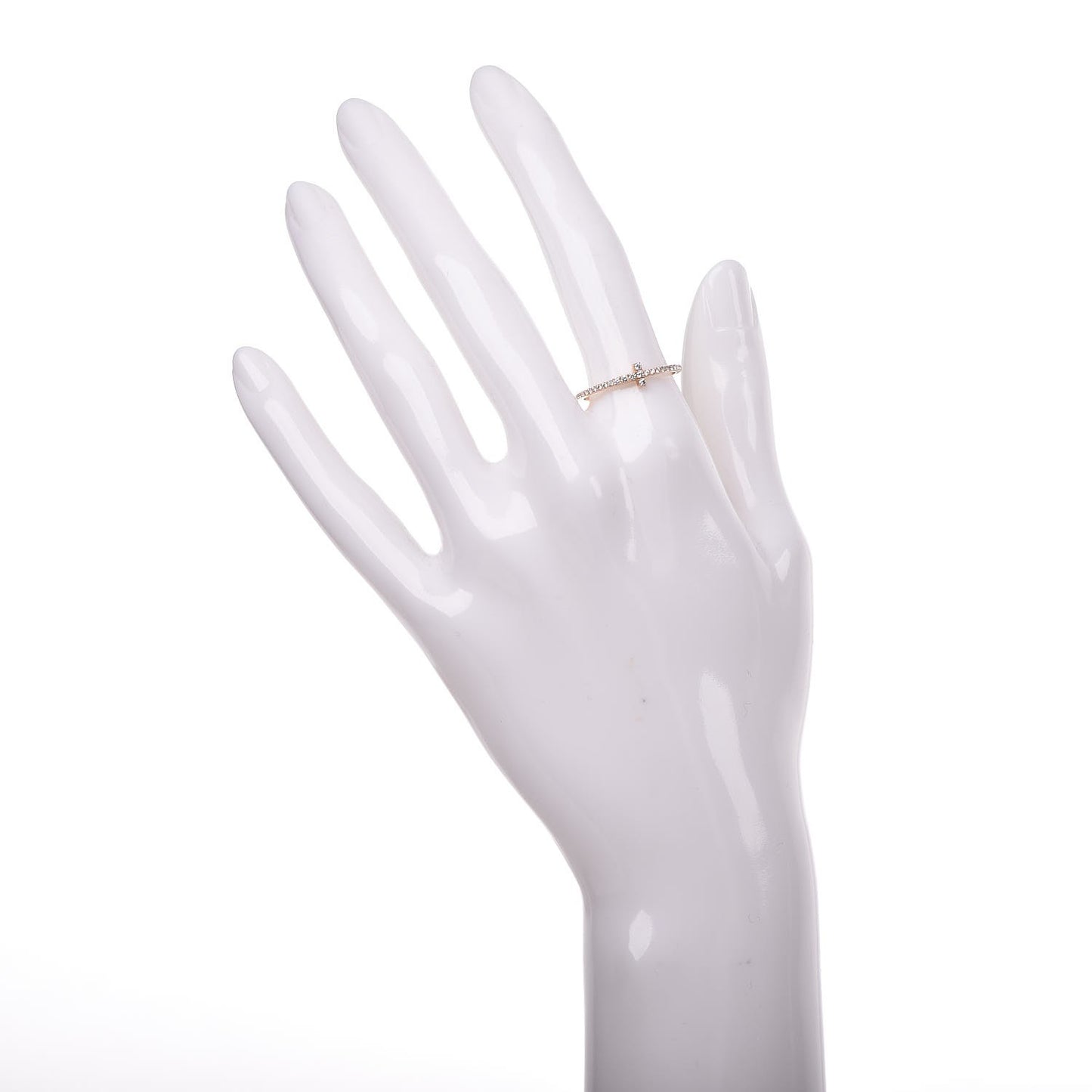 18K Rose Gold Diamond T Wire Pave Ring 58 8.25