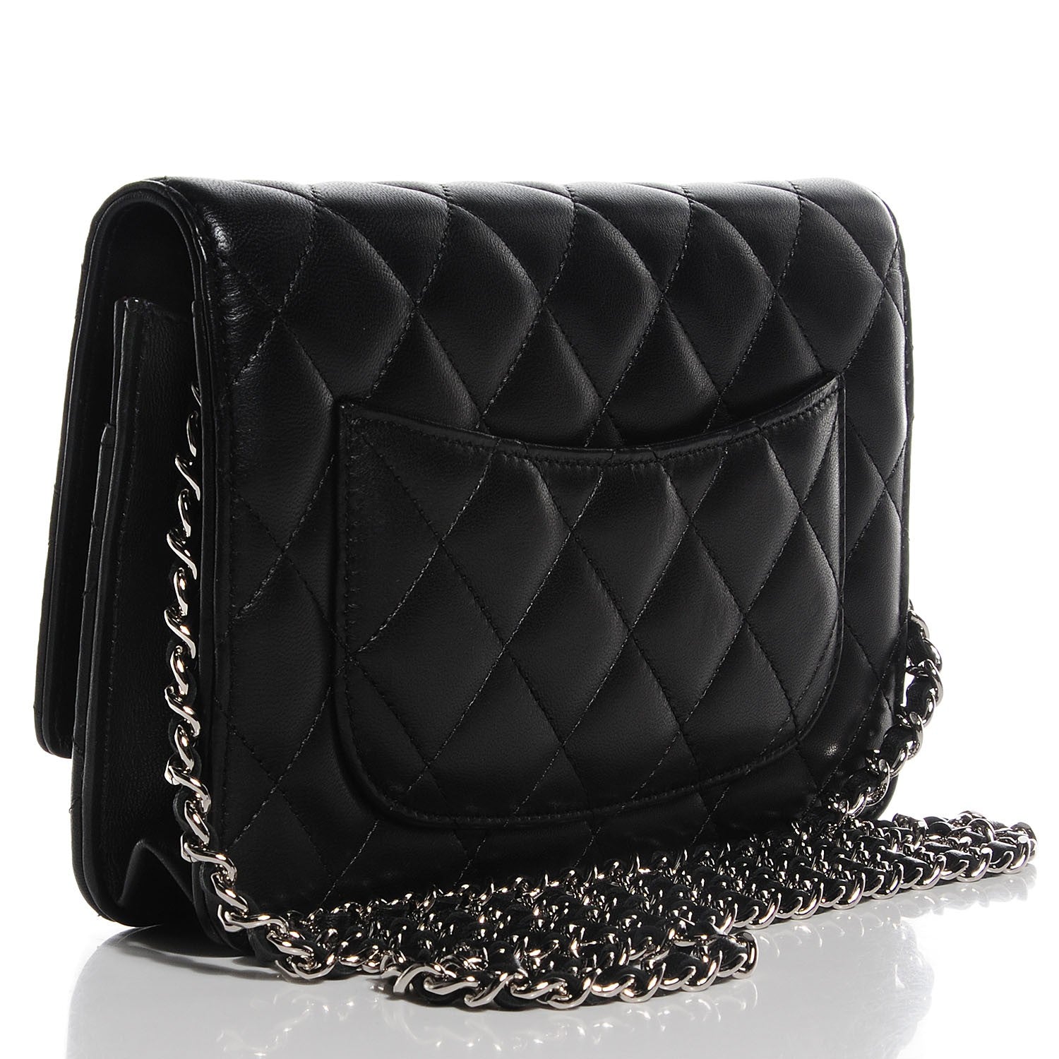 Chanel Lambskin Quilted Wallet on Chain WOC Black 3 of 9