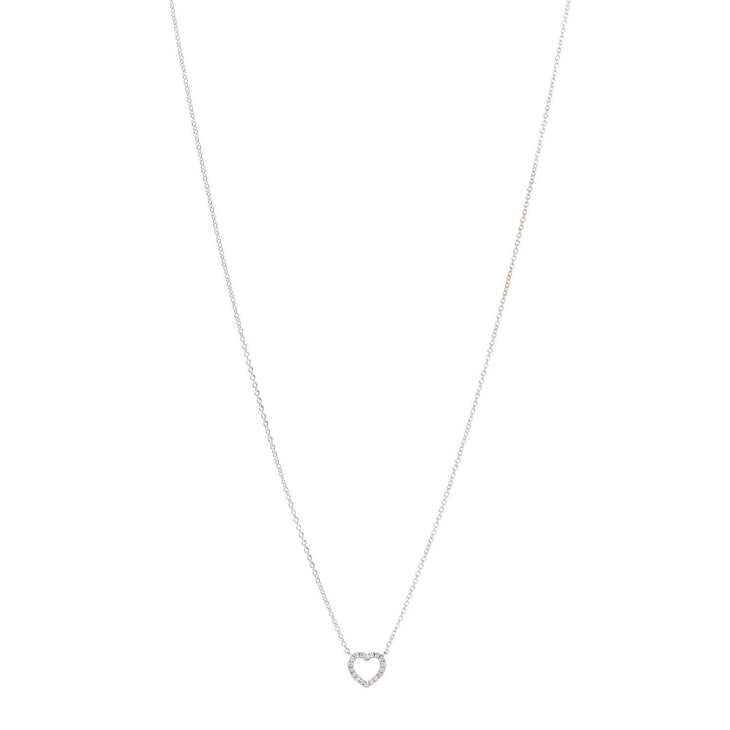 18K Rose Gold Diamond Metro Heart Pendant Necklace
