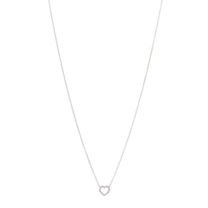 Tiffany 18K Rose Gold Diamond Metro Heart Pendant Necklace 1 of 6