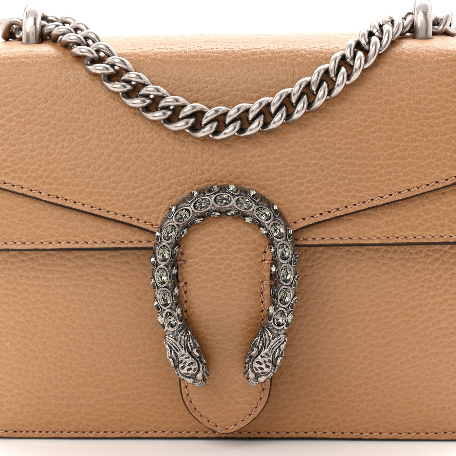 Gucci Dollar Calfskin Crystal Mini Dionysus Shoulder Bag Natural Tan Black Diamond 8 of 10
