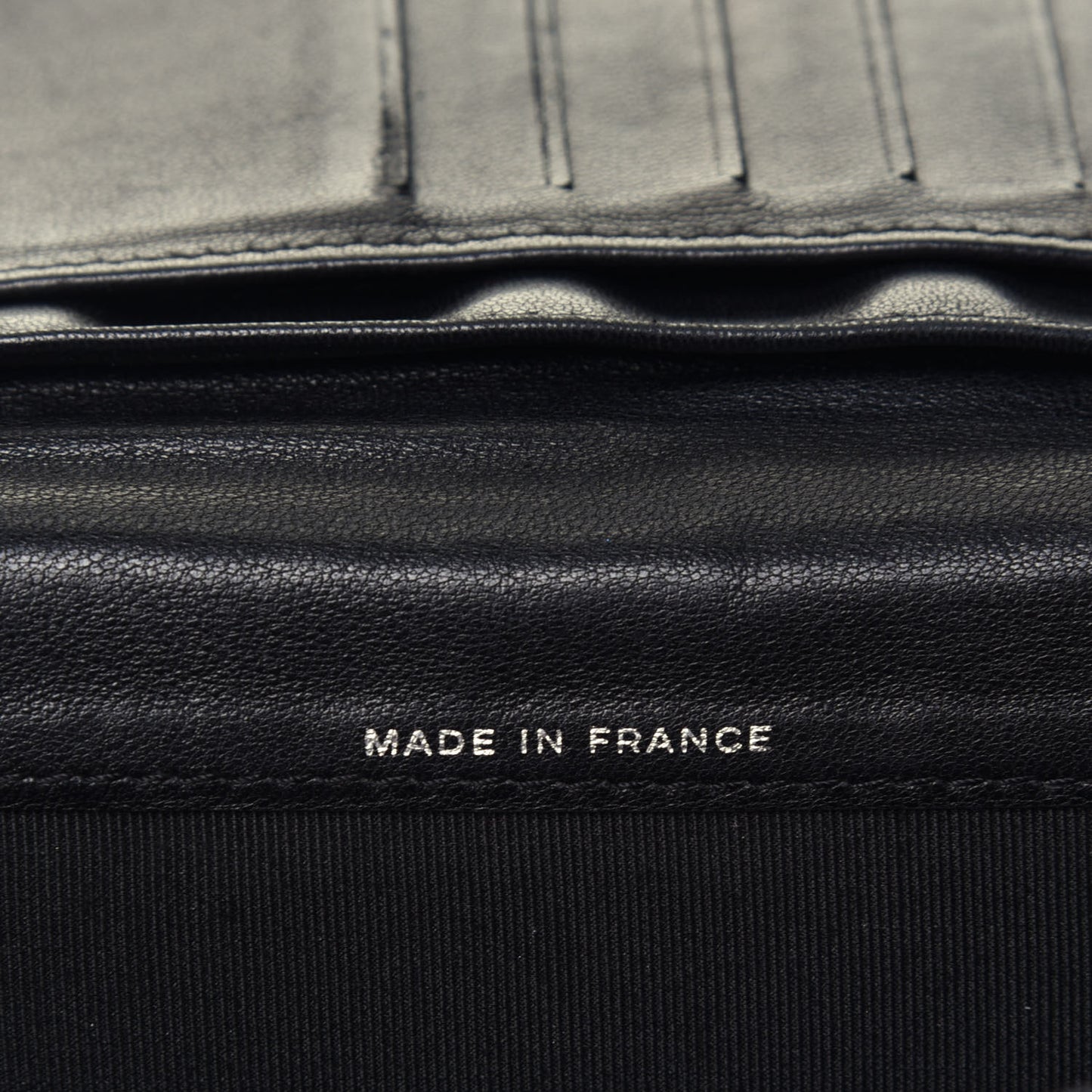 Lambskin Quilted Yen Wallet Black