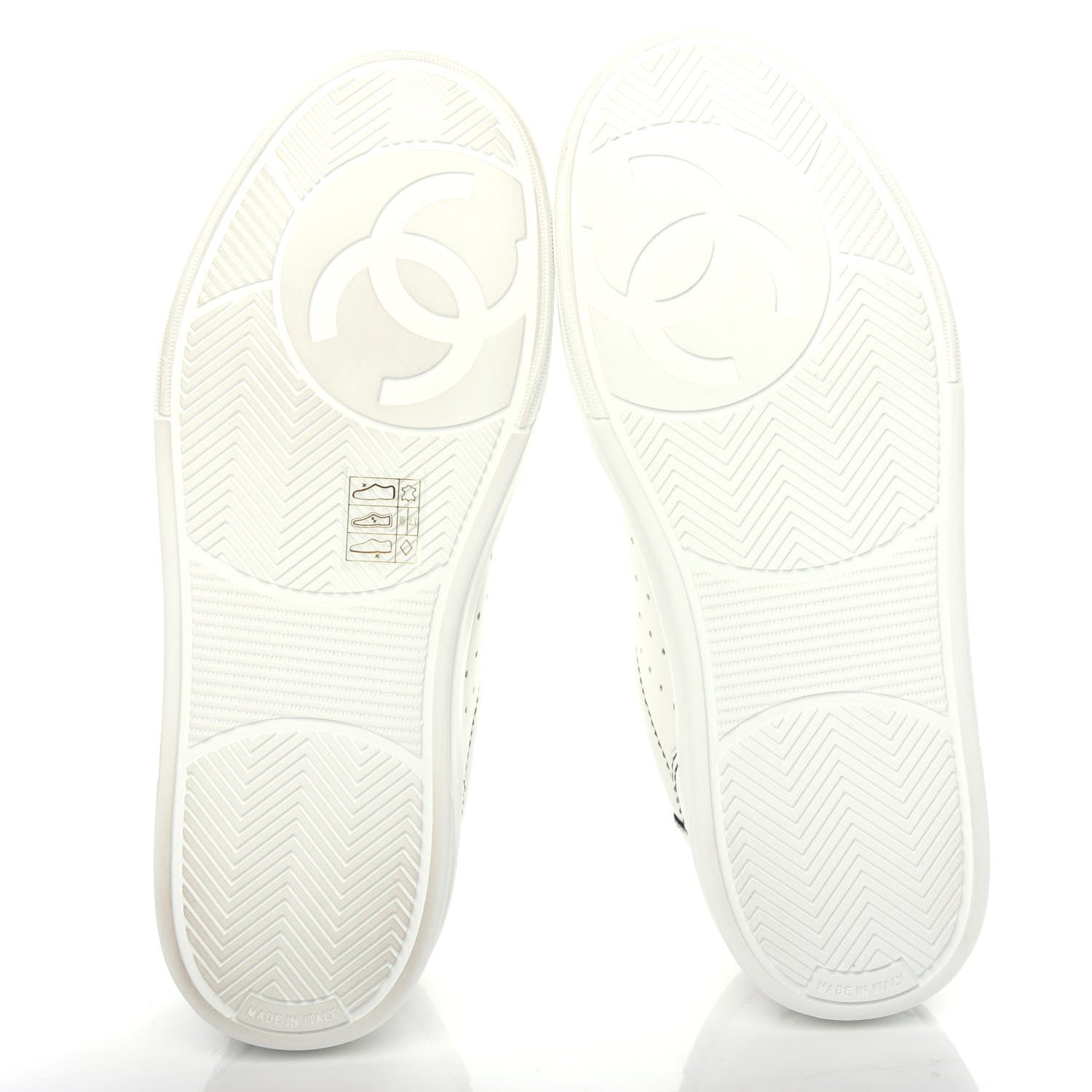 Chanel Calfskin Womens Logo Sneakers 36.5 White Black 6 of 11
