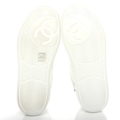 Chanel Calfskin Womens Logo Sneakers 36.5 White Black 6 of 11