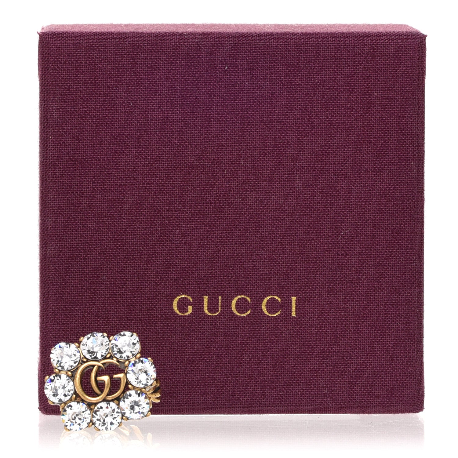 Gucci Metal Crystal Marmont Ring M Aged Gold 5 of 5