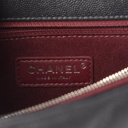 Chanel Caviar Chevron Quilted Small Coco Handle Flap Black 6 of 11
