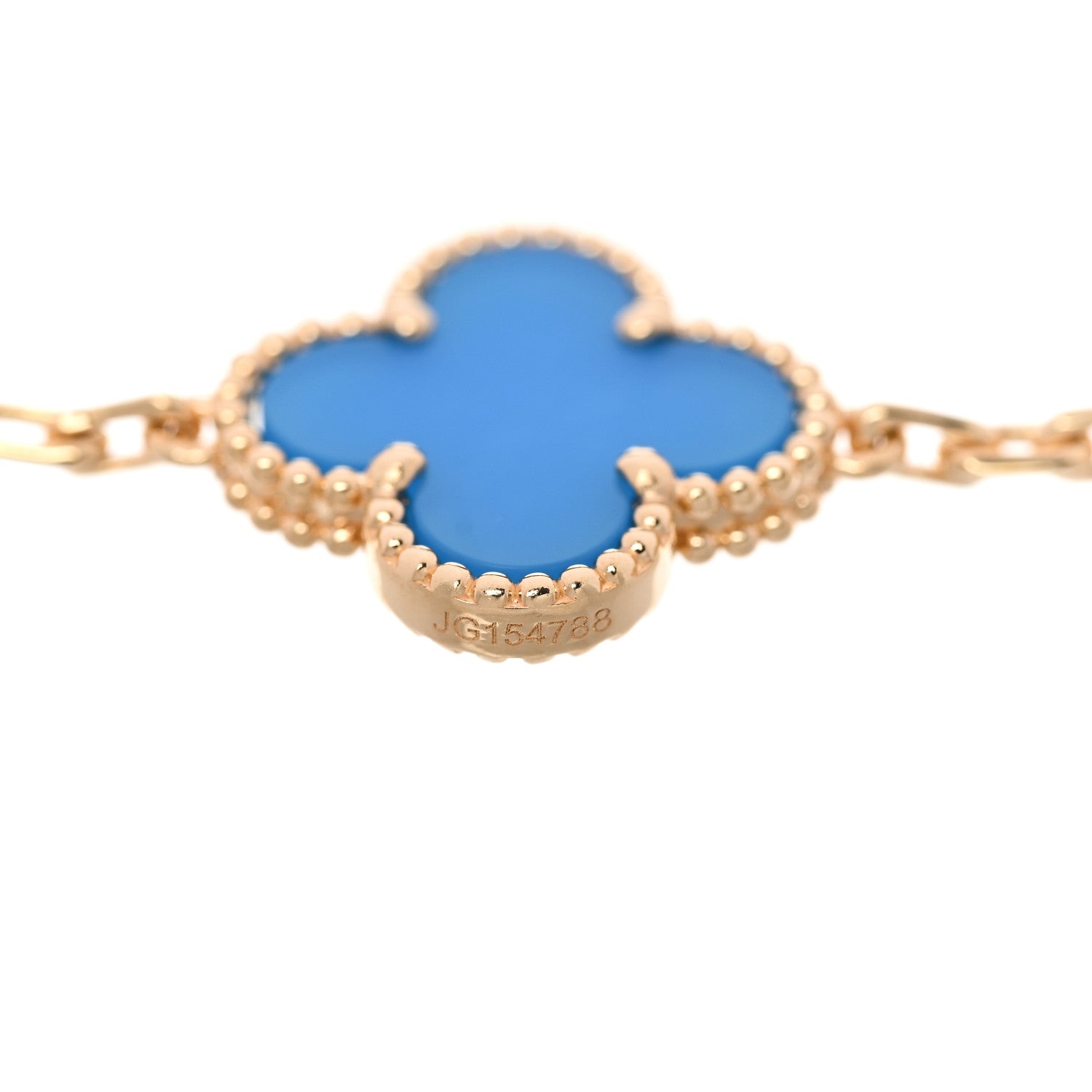 Van Cleef & Arpels 18K Yellow Gold Blue Agate 5 Motifs Vintage