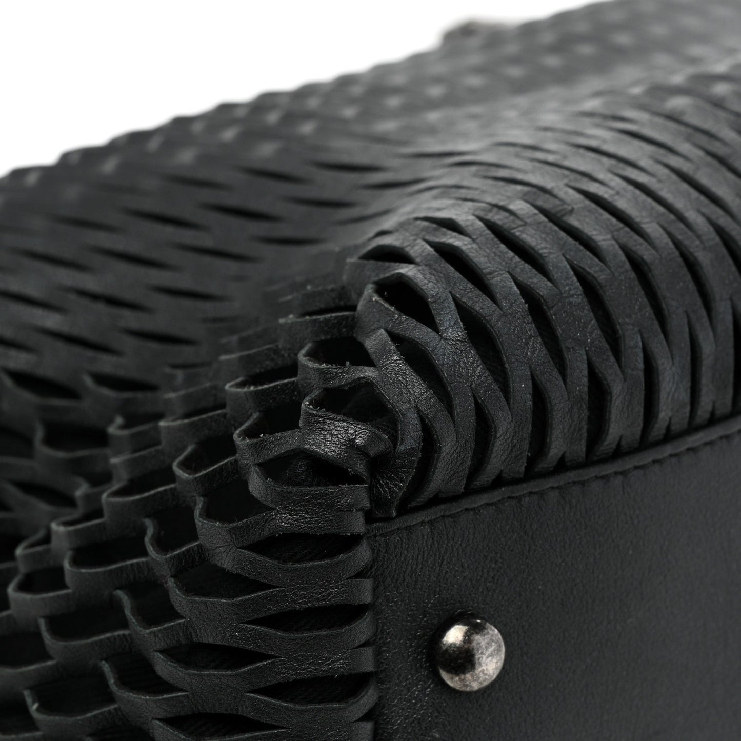 Calfskin Laser Cut Perforated CC Tote Black