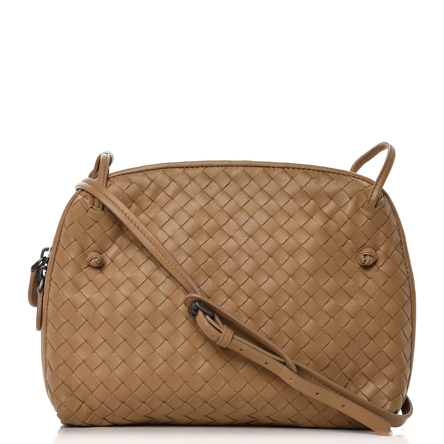 Bottega Veneta Nappa Intrecciato Pillow Crossbody Messenger Camel 1 of 8