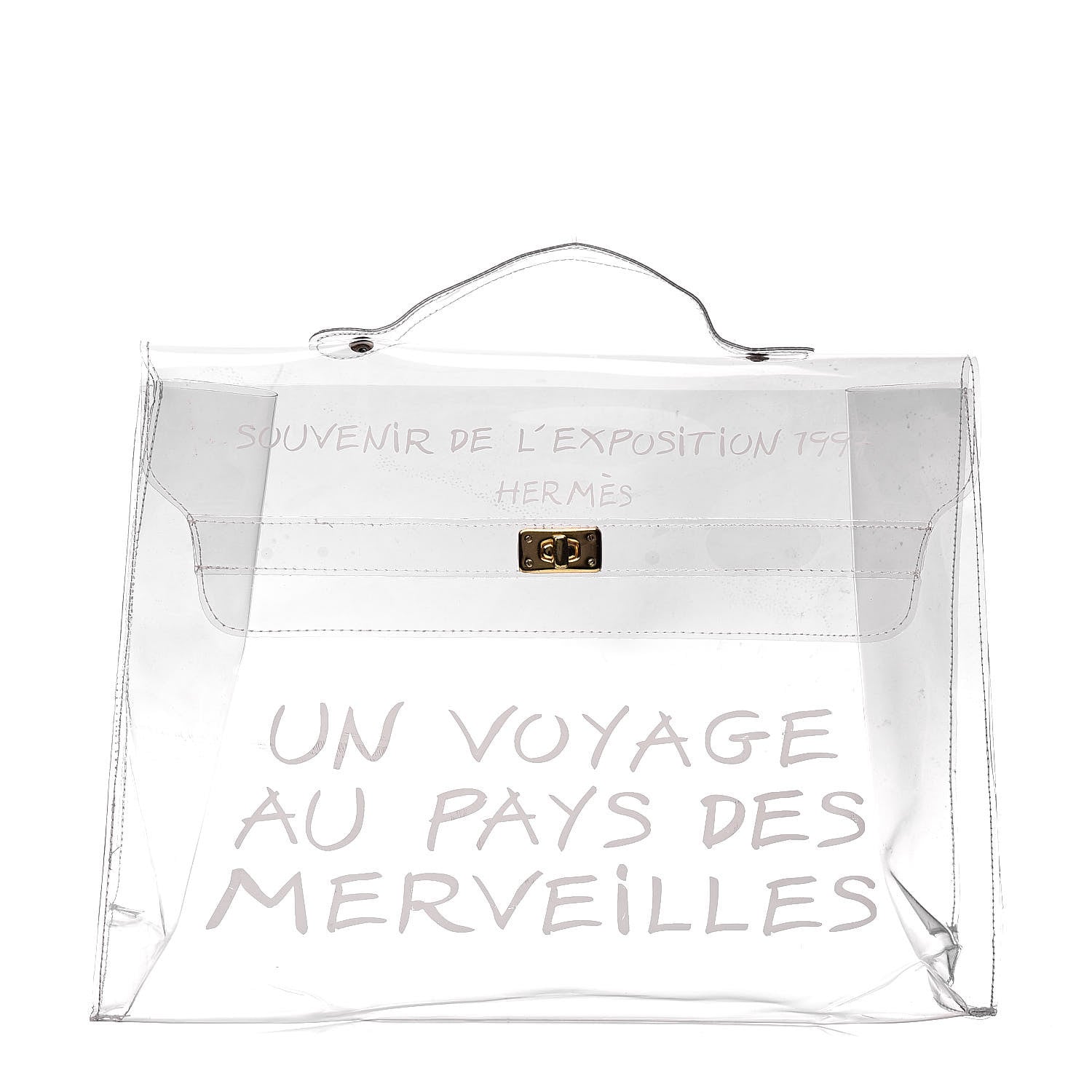 Hermes Vinyl Souvenir De L'Exposition Kelly Transparent 1 of 16