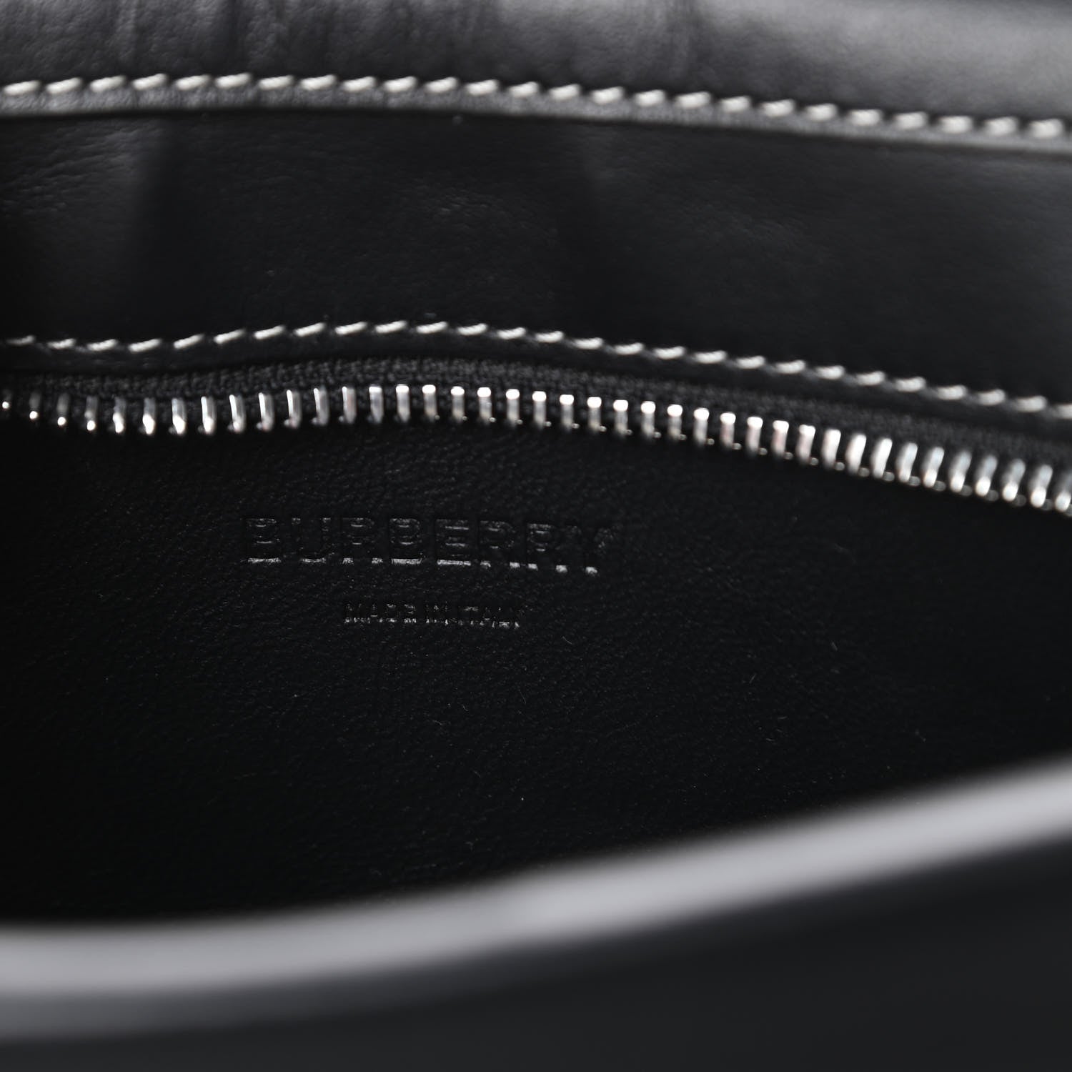 Burberry Canvas Calfskin Foldover Pocket Bag Black 8 of 14