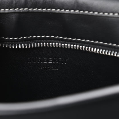 Burberry Canvas Calfskin Foldover Pocket Bag Black 8 of 14