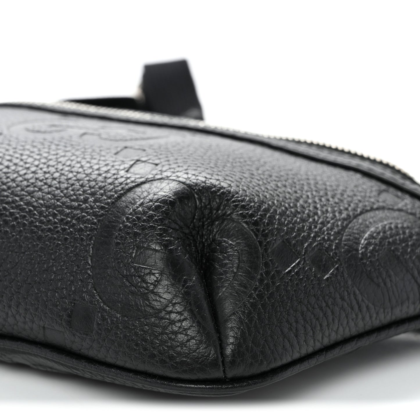 Piuma Calfskin Jumbo GG Embossed Small Belt Bag Black