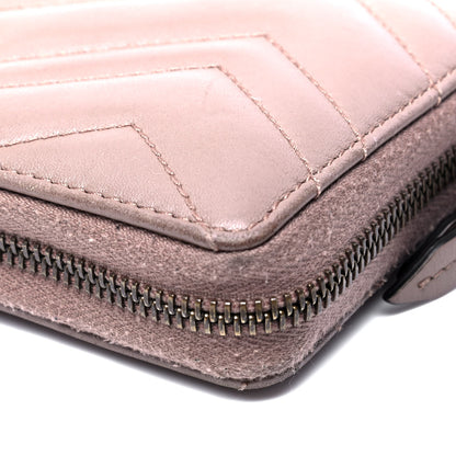 Gucci Calfskin Matelasse GG Marmont Zip Around Wallet Porcelain Rose 6 of 7