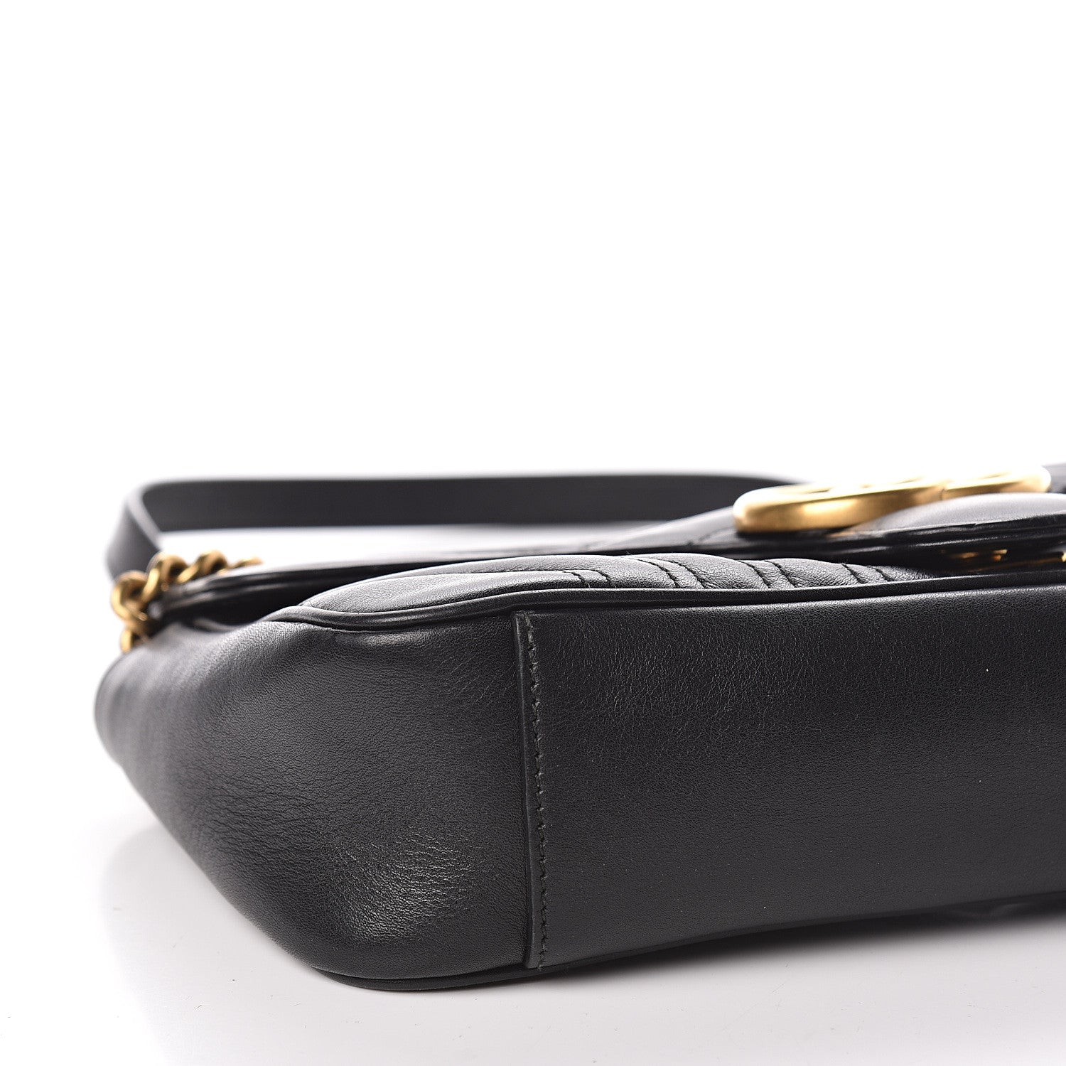 Gucci Calfskin Matelasse Small GG Marmont Shoulder Bag Black 8 of 13