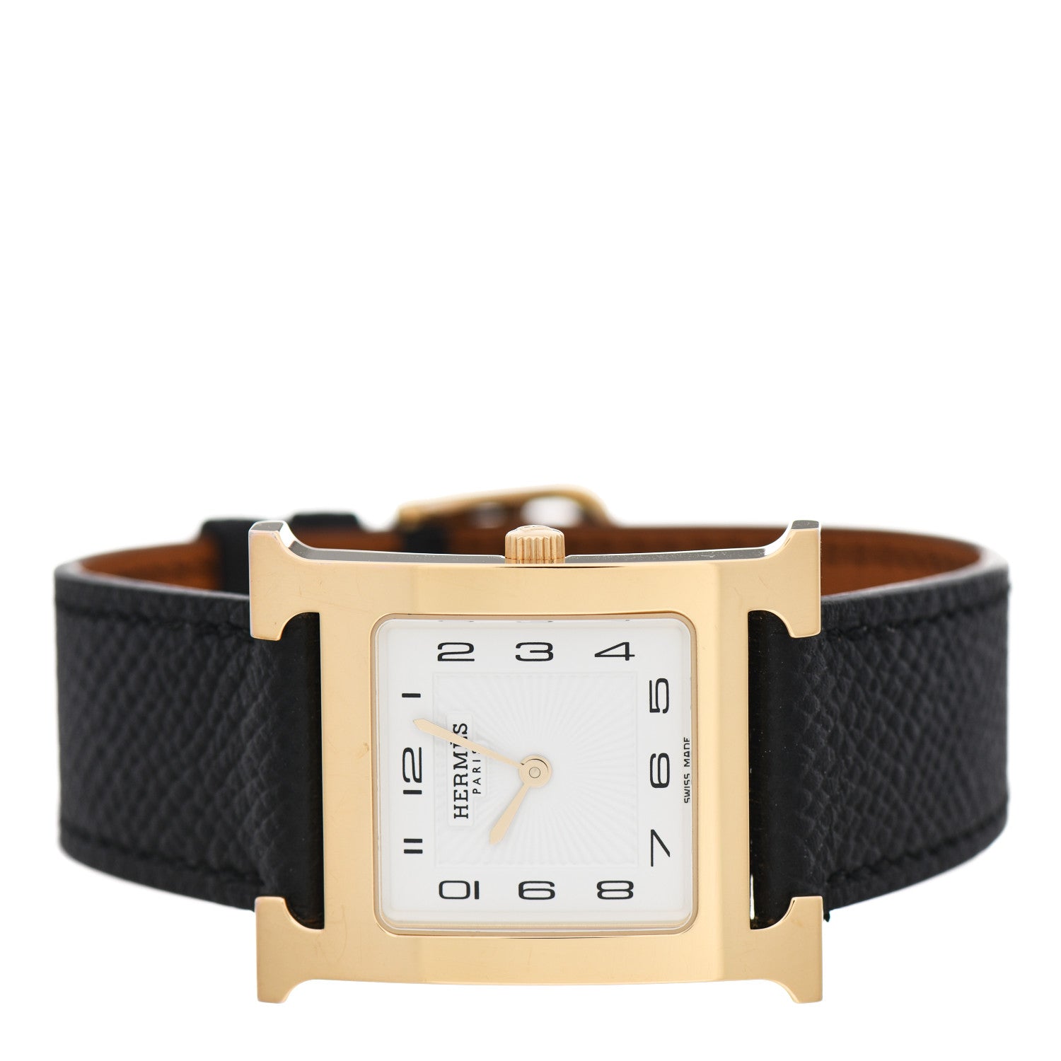 Hermes Stainless Steel Epsom 26mm Heure H Hour Quartz Watch Noir 2 of 6