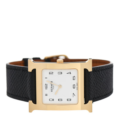 Hermes Stainless Steel Epsom 26mm Heure H Hour Quartz Watch Noir 2 of 6