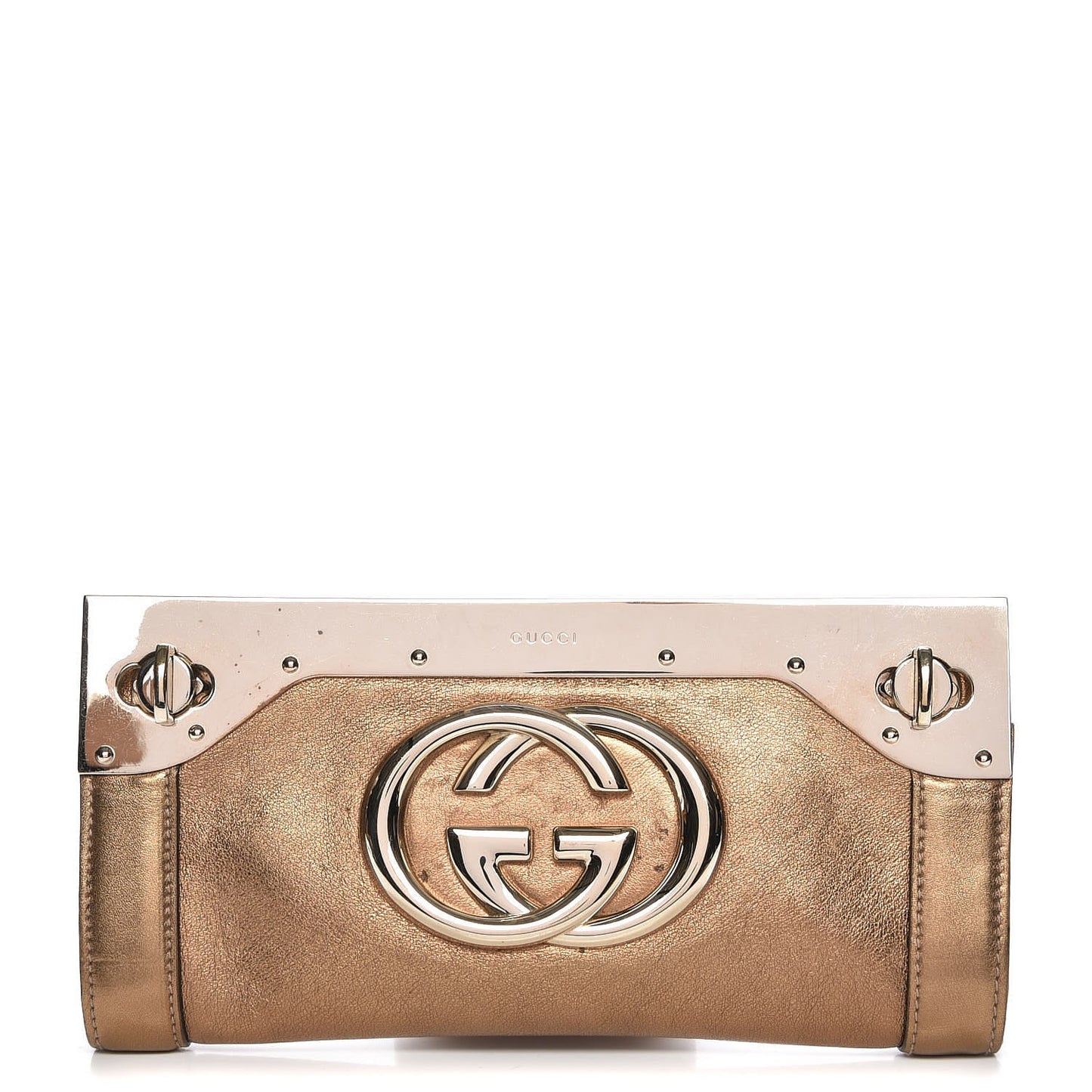 Metallic Calfskin Britt Clutch Bronze