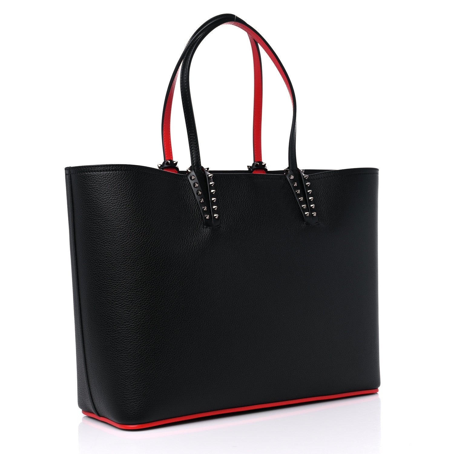 Christian Louboutin Calfskin Spikes East West Cabata Tote Black 4 of 12