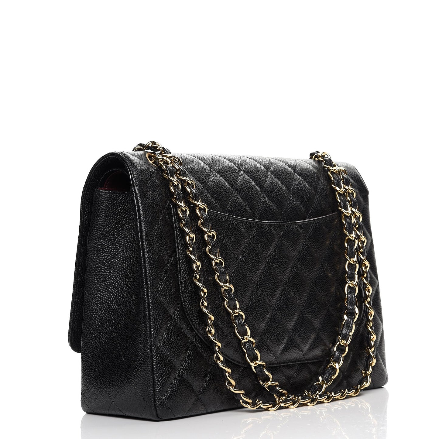 Caviar Quilted Maxi Double Flap Black