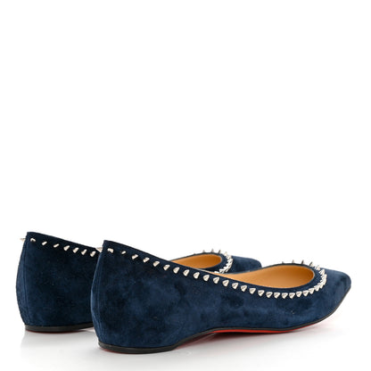 Christian Louboutin Veau Velours Anjalina Flats 36.5 Navy 4 of 8