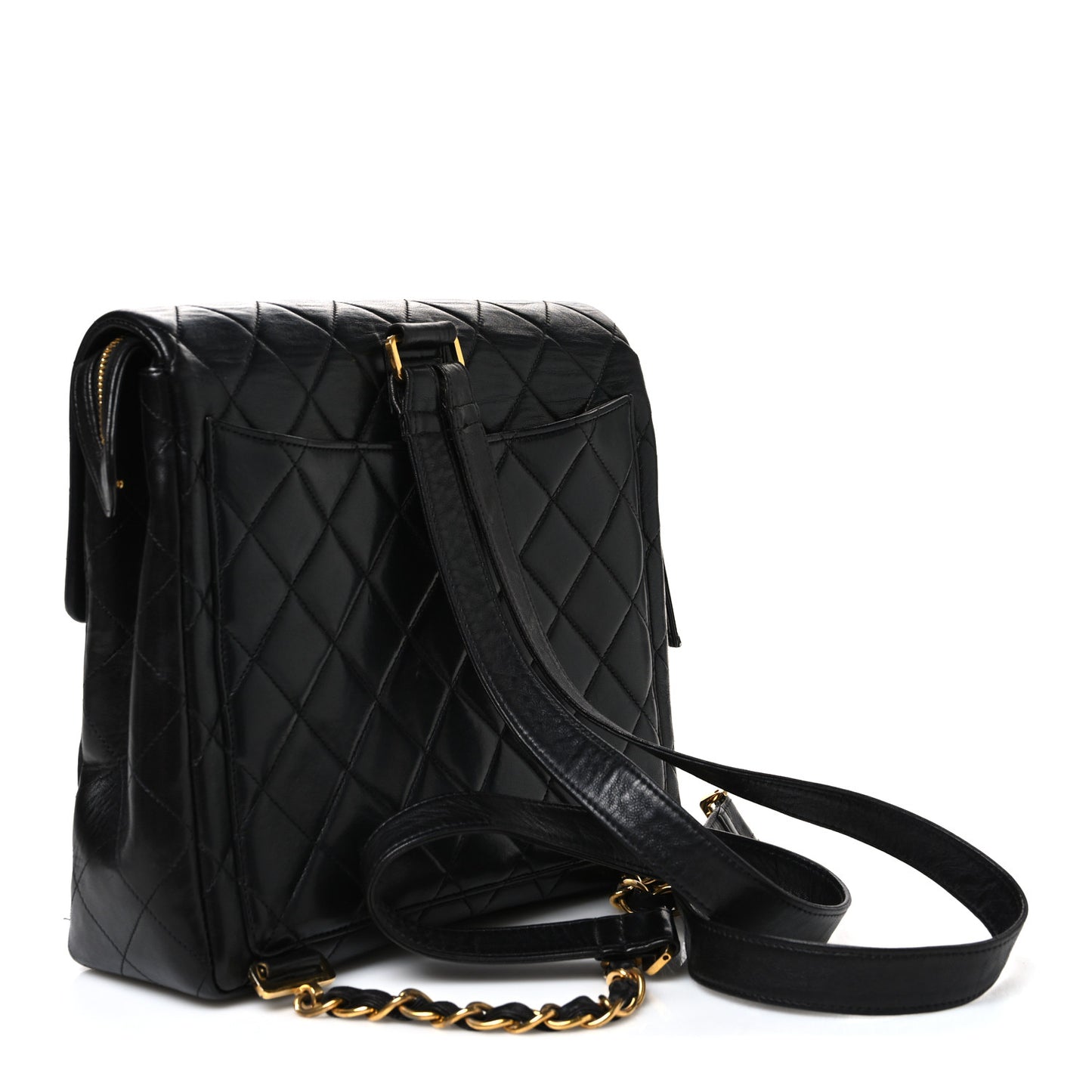 Lambskin Quilted Backpack Black