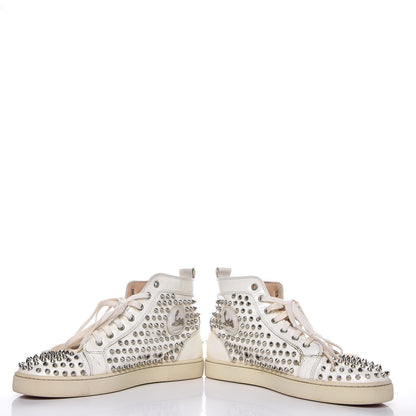 Christian Louboutin Patent Louis Spikes Flat Sneakers 44 White 6 of 16