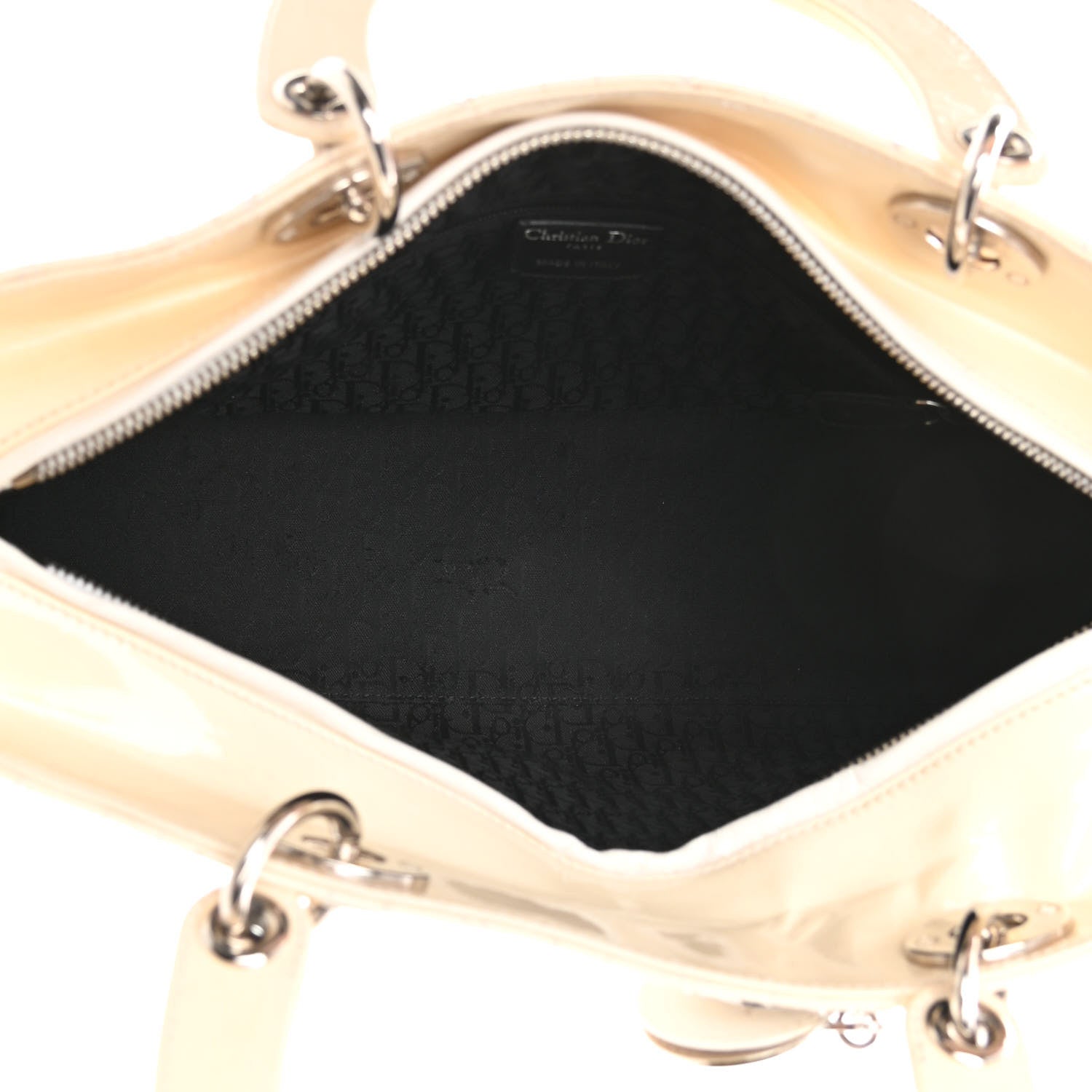 Christian Dior Patent Cannage Large Lady Dior White 5 of 17