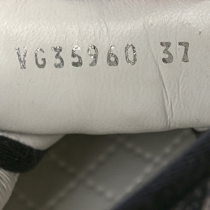 Chanel Printed Fabric High Top Logo Sneakers 37 White Black 9 of 10