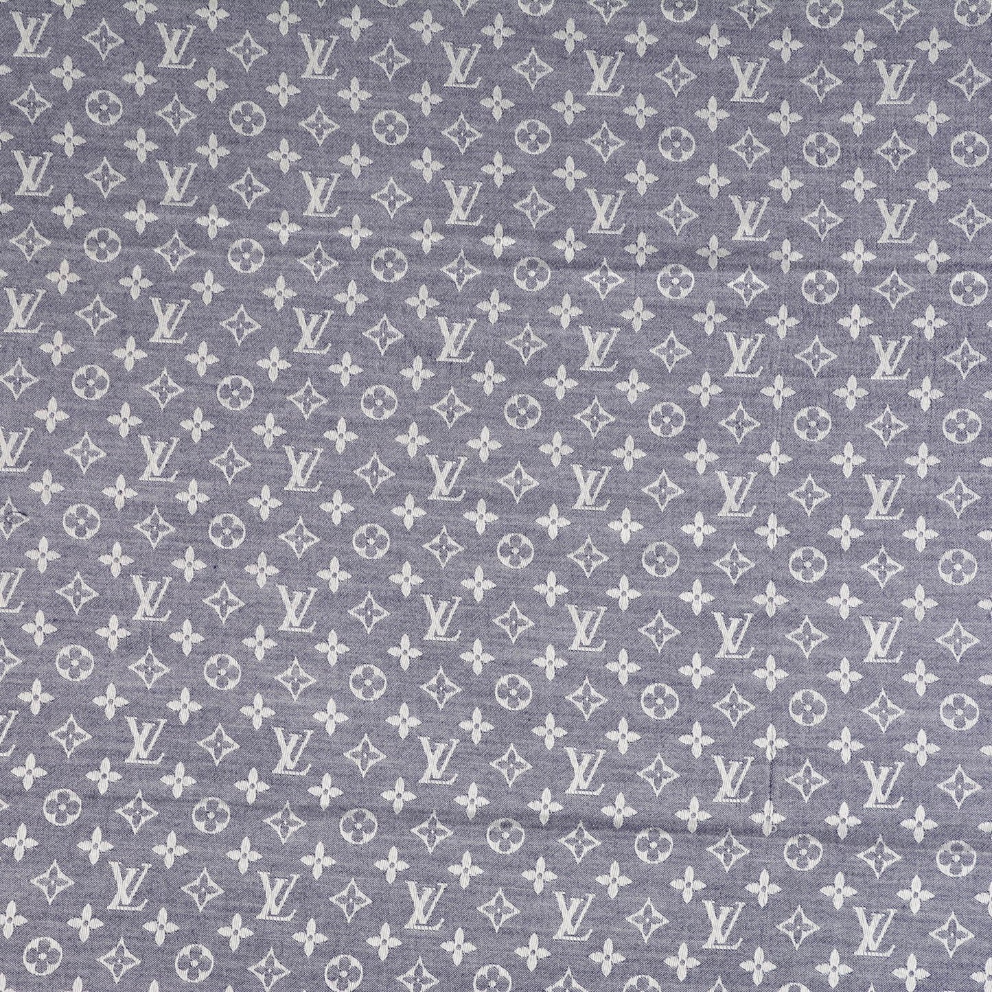 Silk Wool Monogram Denim Shawl Blue