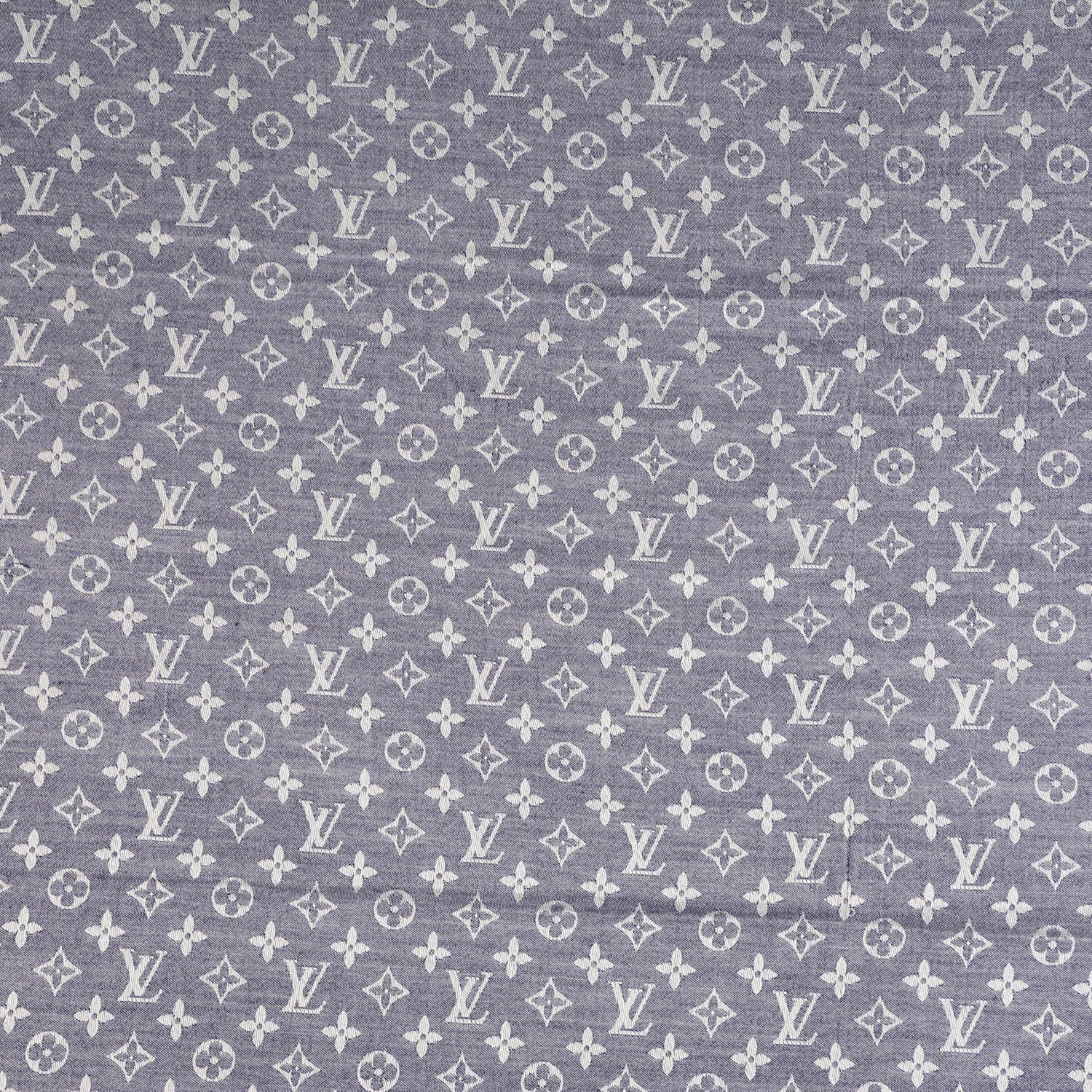 Louis Vuitton Silk Wool Monogram Denim Shawl Blue 1 of 5