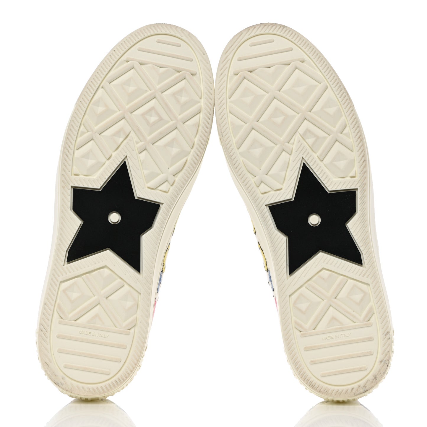 Canvas Zodiac Pixel Embroidered Womens Walk'N'Dior Low Top Sneakers 39 White Multicolor