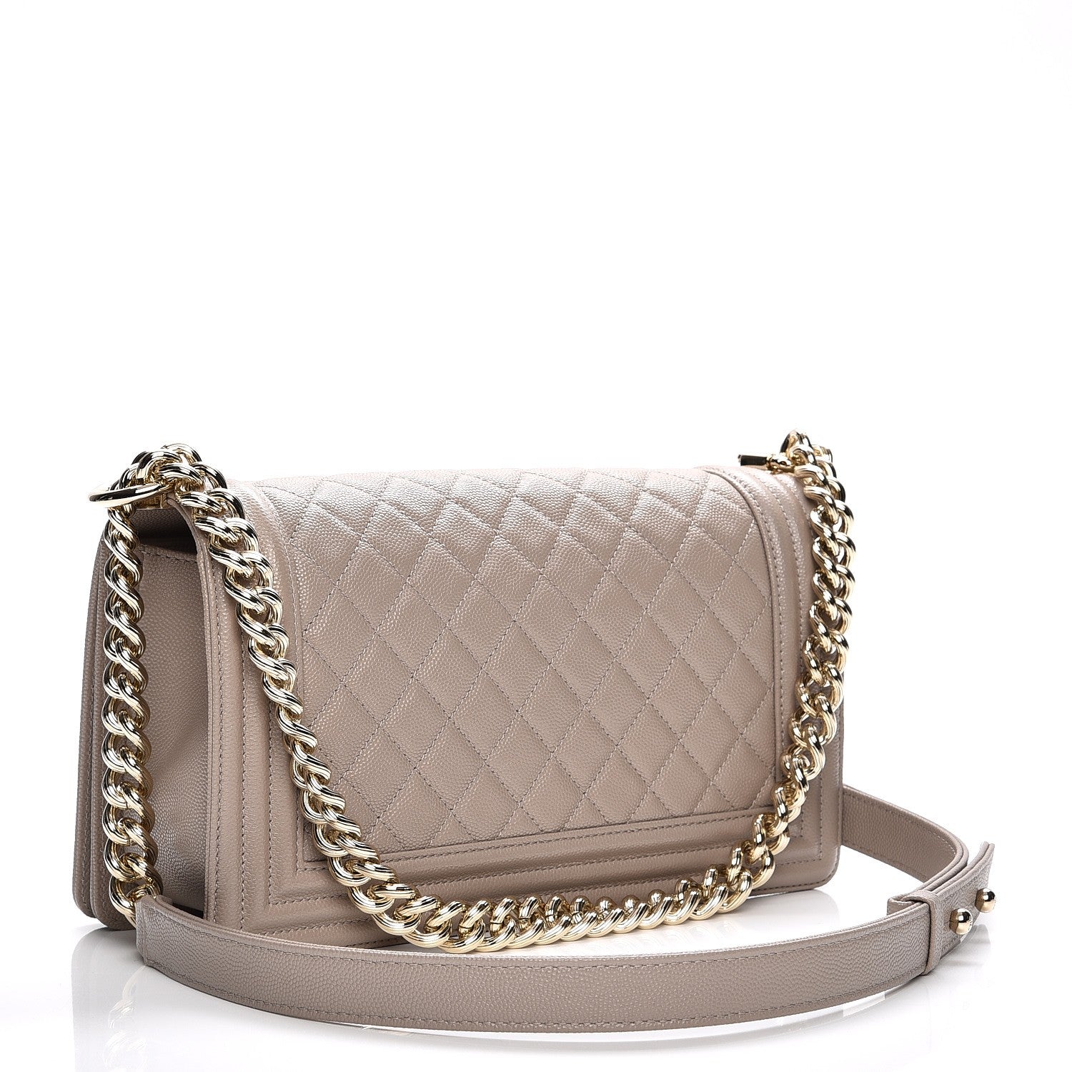 Chanel Caviar Quilted Medium Boy Flap Dark Beige 3 of 6