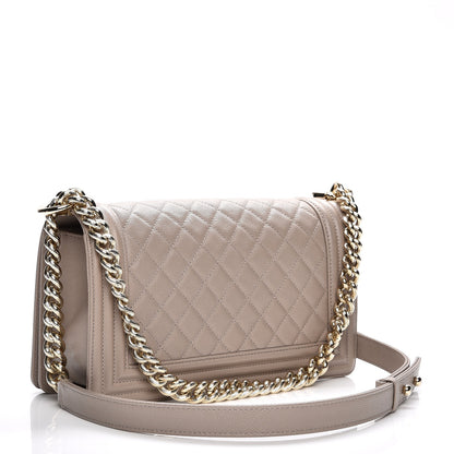 Chanel Caviar Quilted Medium Boy Flap Dark Beige 3 of 6