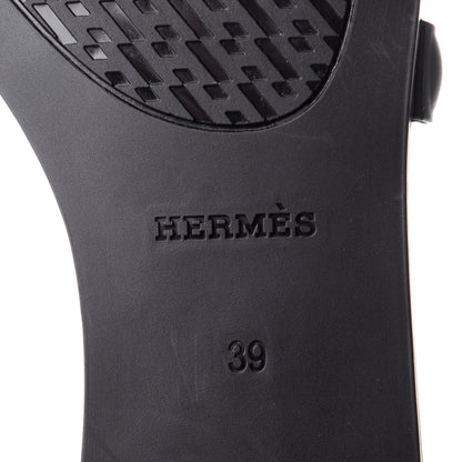 Hermes Rubber Aloha Sandals 39 Black 8 of 9