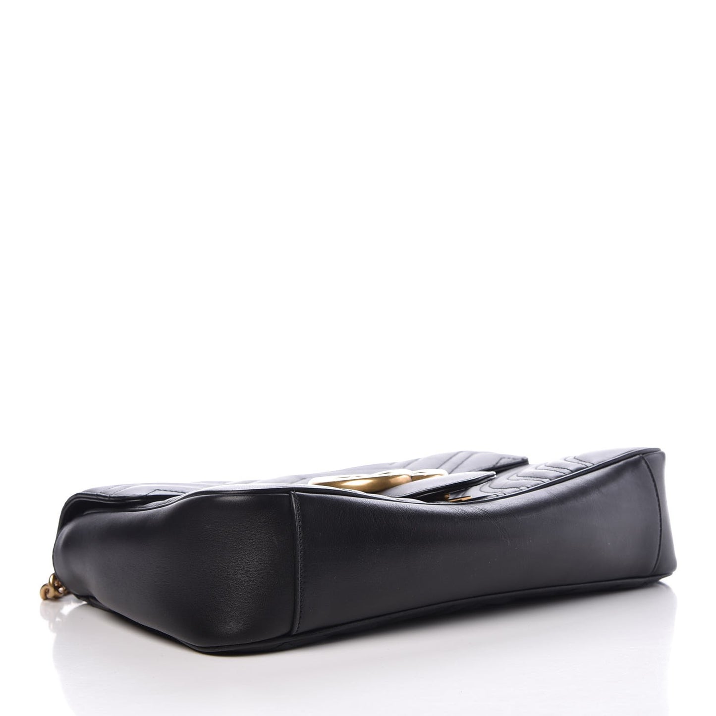 Calfskin Matelasse Medium GG Marmont Shoulder Bag Black
