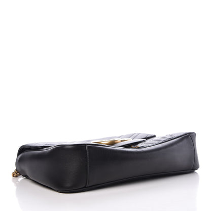 Gucci Calfskin Matelasse Medium GG Marmont Shoulder Bag Black 4 of 9