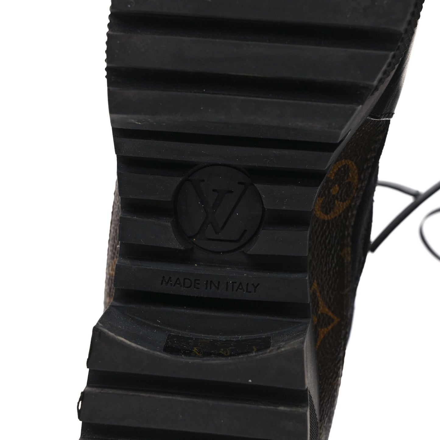 Suede Calfskin Monogram Laureate Platform Desert Boots 38 Black