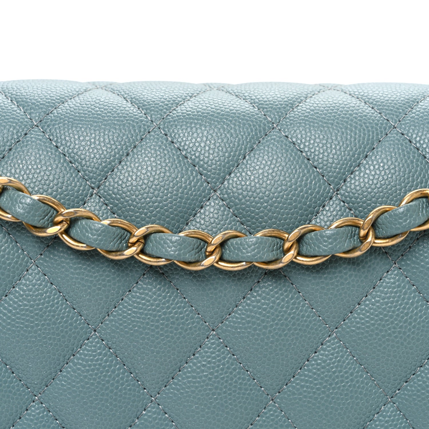 Chanel Iridescent Caviar Quilted Medium Double Flap Light Blue 8 of 10