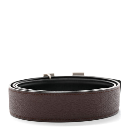 Hermes Box Togo Reversible 32mm H Belt Black Chocolate 2 of 12