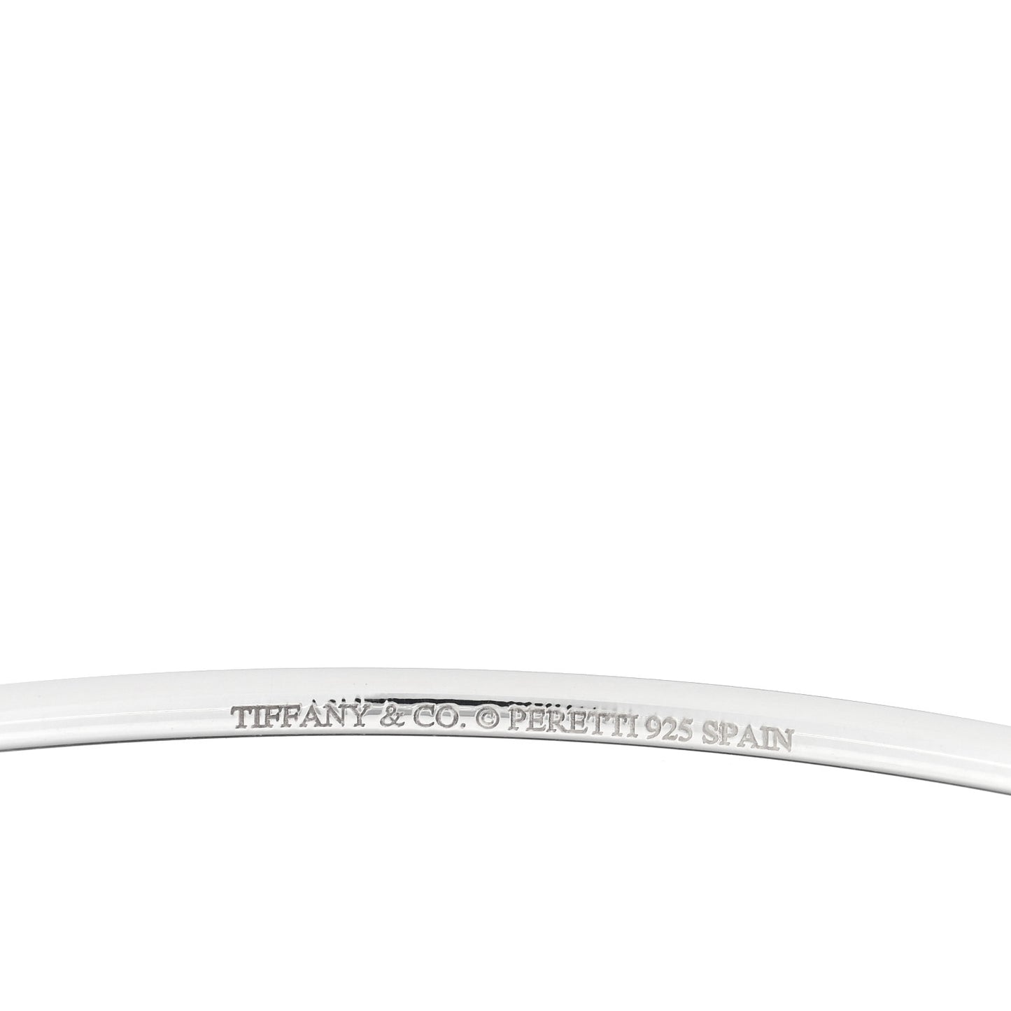 Sterling Silver Elsa Peretti Double Open Heart Bangle Bracelet