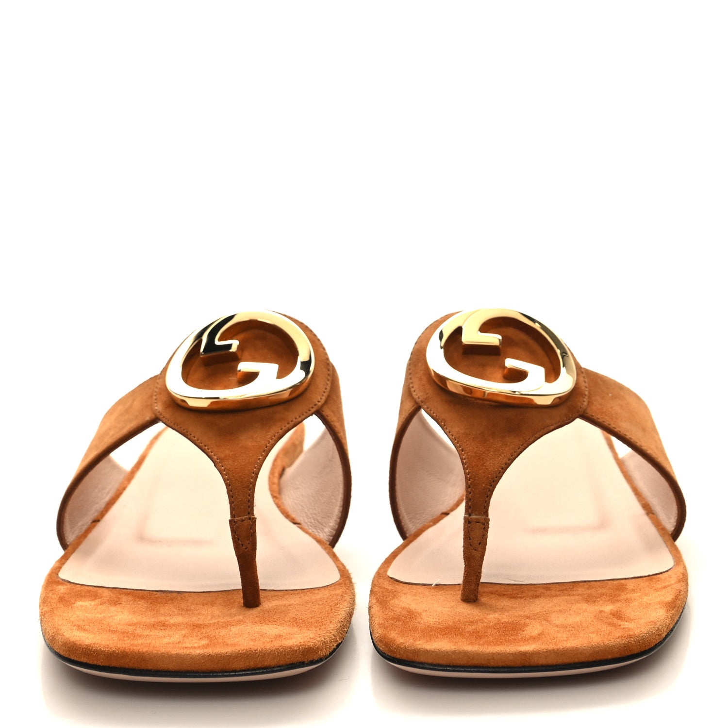 Gucci Suede Cachemire Blondie 15mm Thong Sandals 39 Blondie Cognac 2 of 8