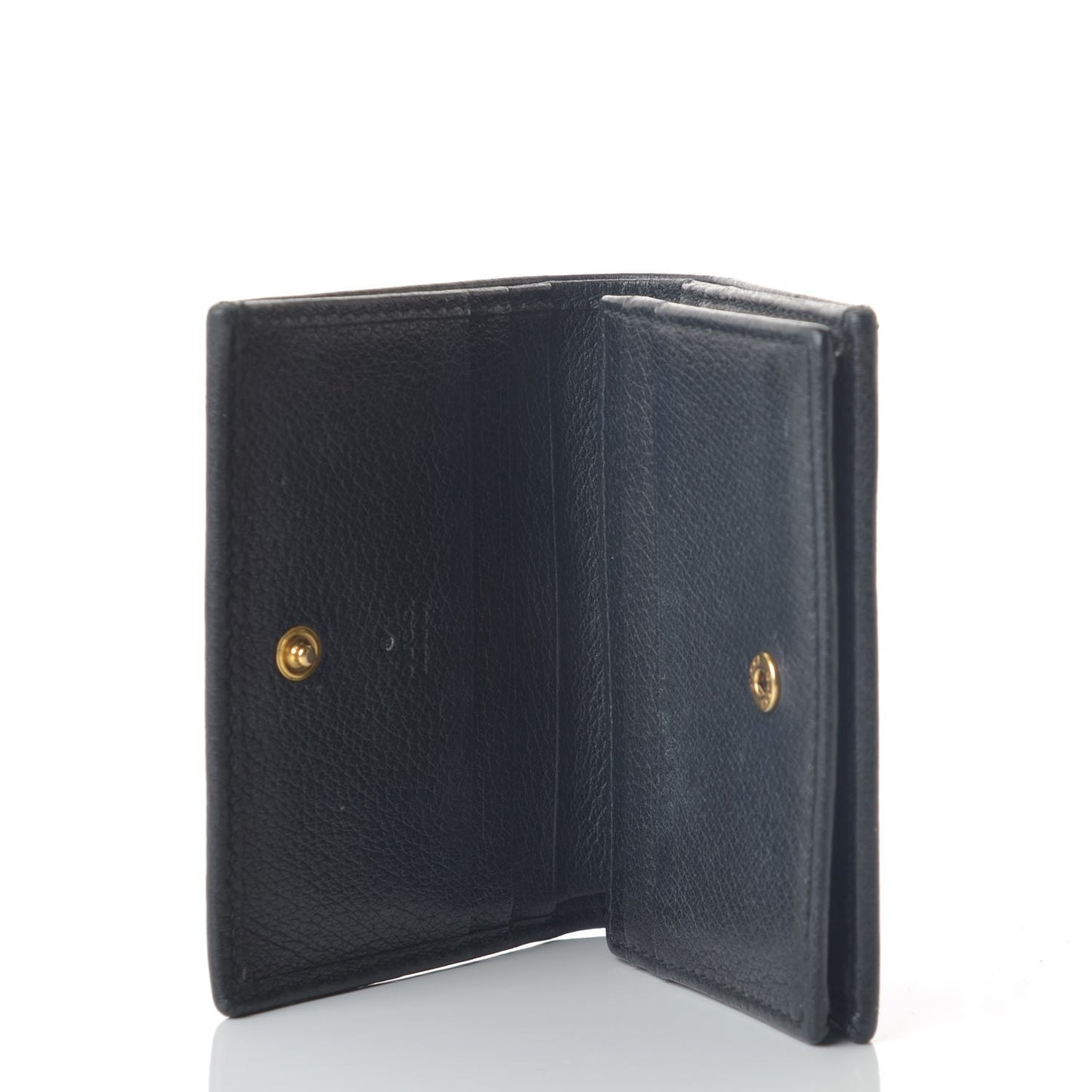 Calfskin Crystal Double G Card Case Black