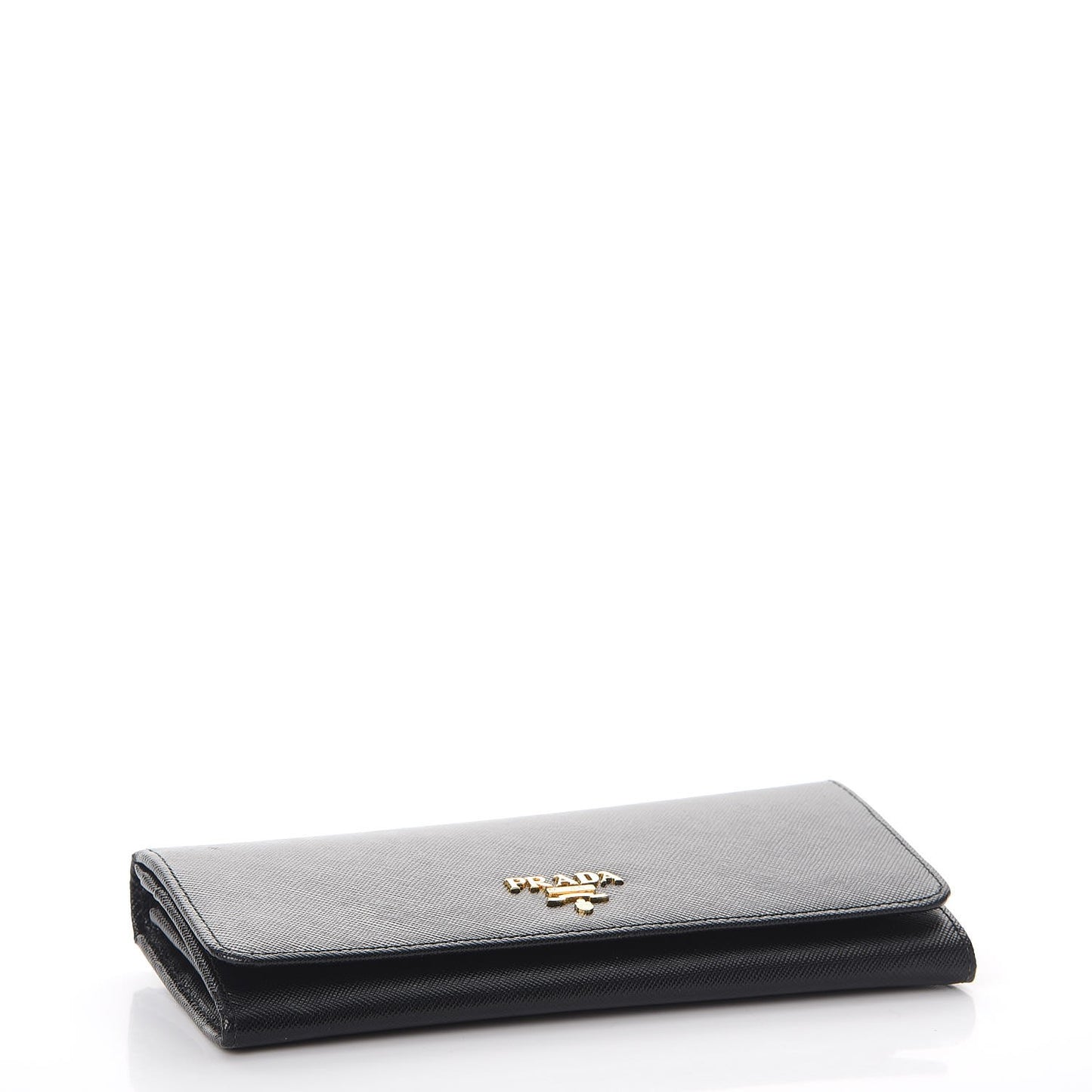 Saffiano Metal Continental Flap Wallet Nero Black