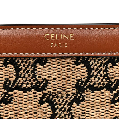 Celine Calfskin Triomphe Canvas Small Triomphe Wallet Natural Tan 6 of 7