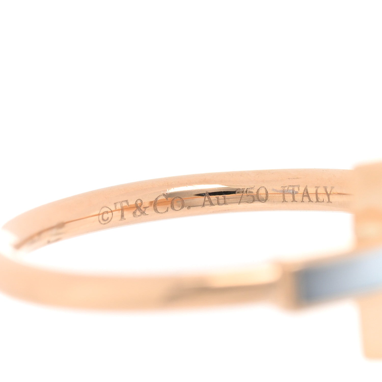 Tiffany 18K Rose Gold Mother of Pearl T Wire Ring 50 5.25 4 of 4