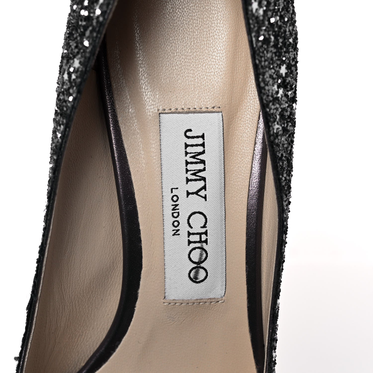 Jimmy Choo Coarse Glitter Pointy Toe Romy 40 Pumps 37.5 Black 7 of 7