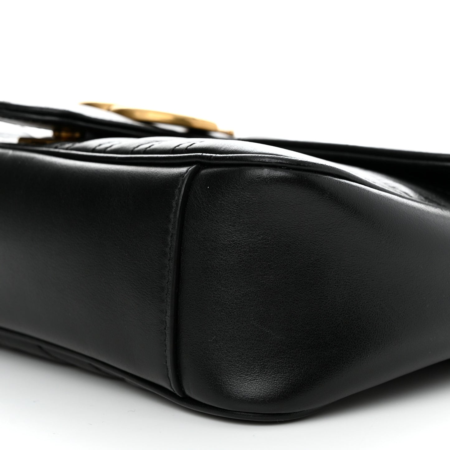 Calfskin Matelasse Small GG Marmont Shoulder Bag Black