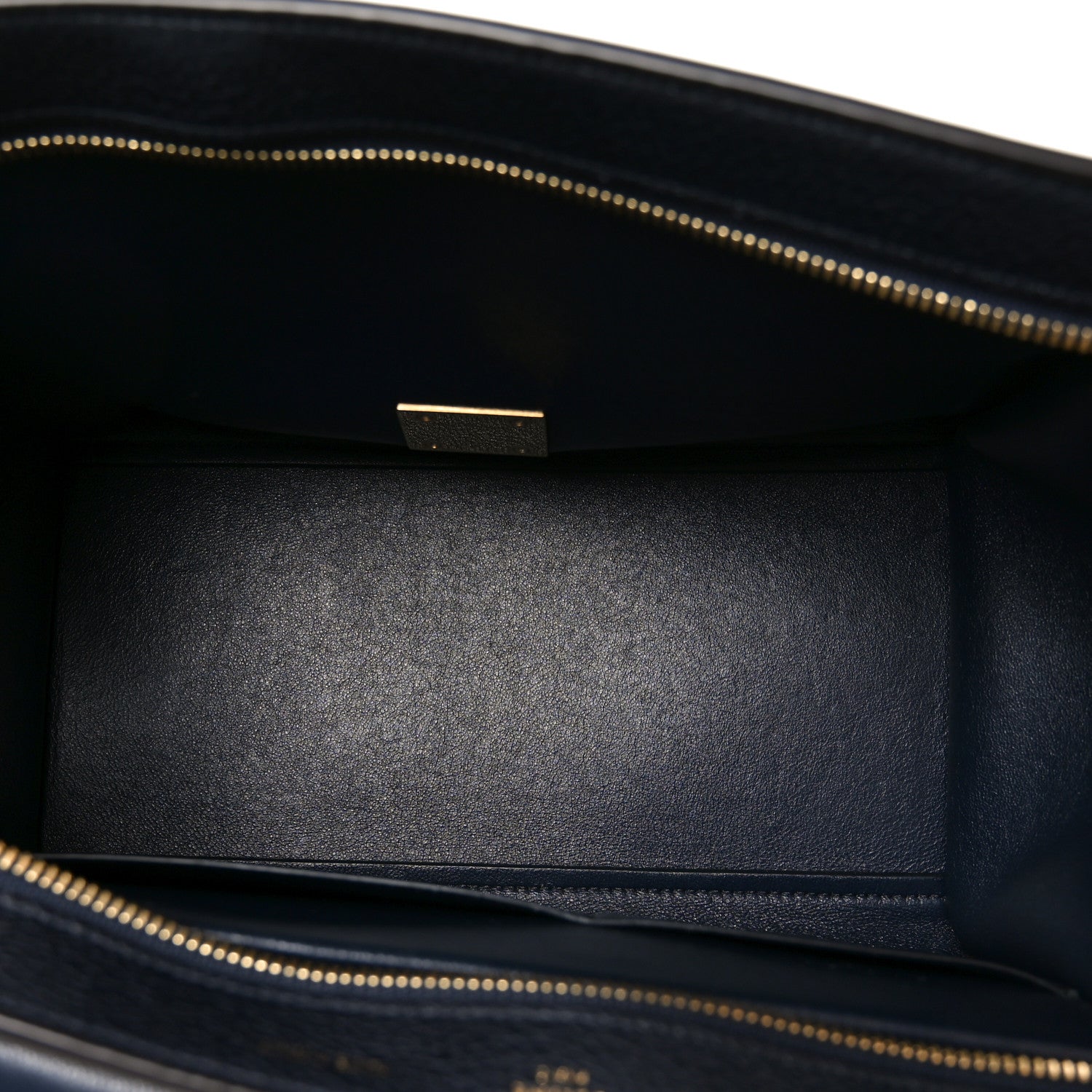 Celine Drummed Calfskin Suede Small Trapeze Midnight 4 of 8